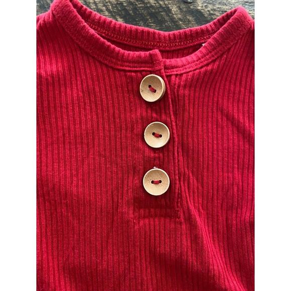 EUC long sleeve red twirl dress onesie by Posh Peanut size 3-6 months - Picture 2 of 6